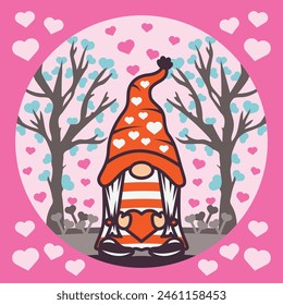 Valentine Gnome Shadow Box Background