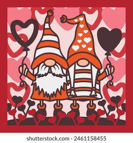 Fondo de caja de sombra de Gnome de Valentine