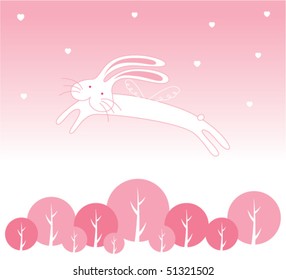 valentine greeting of bunny angel