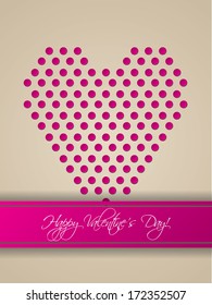 Valentine greeting card design with heart shaped from dots