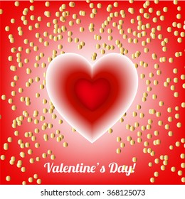 Valentine greeting card. Flying Heart 
