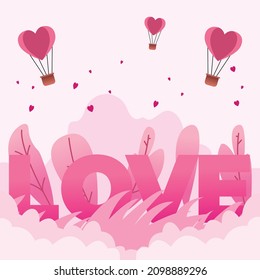 valentine greeting card, Happy Valentine Day Cute Love Card Flat design