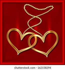 Valentine Greeting Card with Hearts