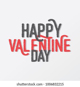 Valentine greeting card with the inscription of a happy Valentine's Day.
 Greeting card concept in the form of a paper heart. 
Vector illustration isolated on white background for Valentine Day 