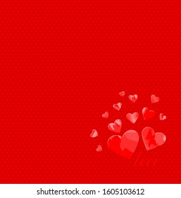 valentine greeting card. love cursive and colored hearts on seamless background. vector illustration