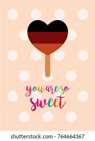 valentine greeting card with popsicle graphic