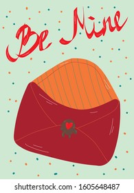 Valentine greeting card, poster. Cute hand draw elements, doodle. Perfect for valentines day, stickers, birthday, save the date invitation.