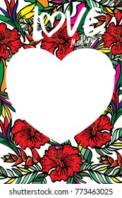 Valentine greeting card, Topical background,vector