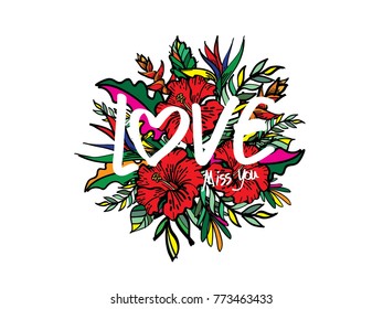 Valentine greeting card, Topical background,vector