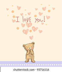 Valentine greeting card, vector illustration