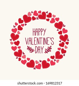 Valentine Greeting Card With Wreath 