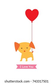 valentine greeting with puppy graphic