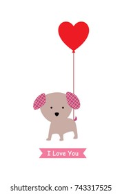 valentine greeting with puppy graphic