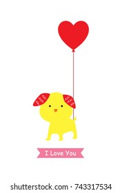 valentine greeting with puppy graphic