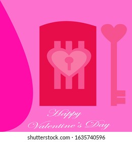 Valentine greetings with illustrations of padlocks and keys