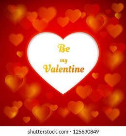 valentine greetings on a background of beautiful hearts