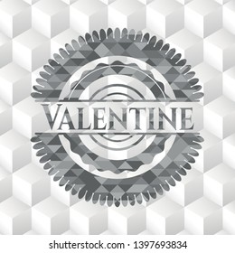 Valentine grey emblem with cube white background