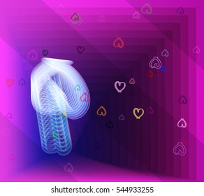 valentine and group around light texture