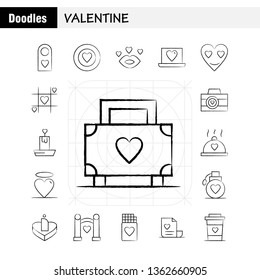 Valentine Hand Drawn Icons Set For Infographics, Mobile UX/UI Kit And Print Design. Include: Tag, Sign, Love, Valentine, Romantic, Love, Heart, Valentine, Icon Set - Vector