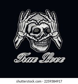 valentine, Hand heart skeleton and skull, grunge vintage design t shirts 