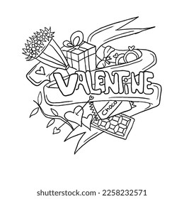 valentine handrawn doodle illustrations vector