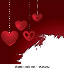 valentine hanging hearts background