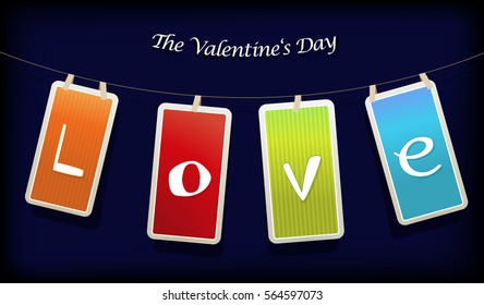 Valentine hanging labels.