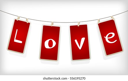 Valentine hanging labels - light version
