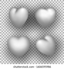 valentine heart, 3D flying hearts vector illustrations