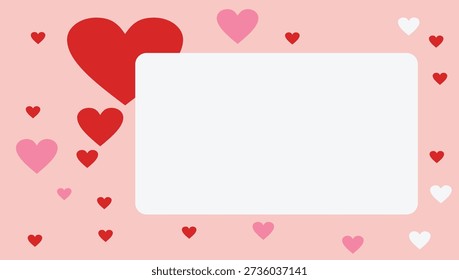 Valentine Heart Background with Blank Frame