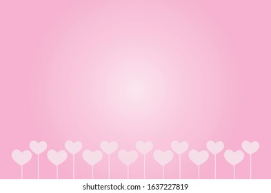 Valentine Heart Background, Vector Illustration Pink Background, Valentine Day Card with Heart shape Design