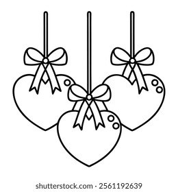 Valentine Heart Balloons in Sky.