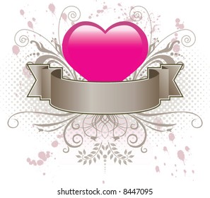 Valentine heart and banner