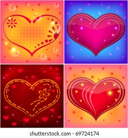 Valentine heart, beautiful vector love symbol, eps10, set