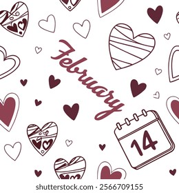 Valentine Heart and Calendar Pattern