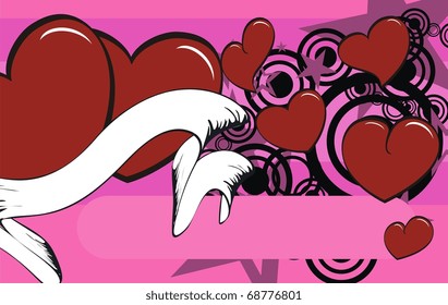 valentine heart cartoon backgorund in vector format very easy to edit