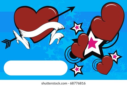 valentine heart cartoon backgorund in vector format very easy to edit
