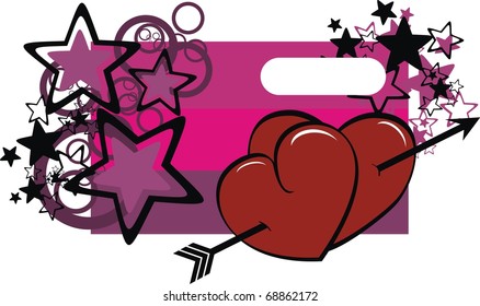 valentine heart cartoon background in vector format