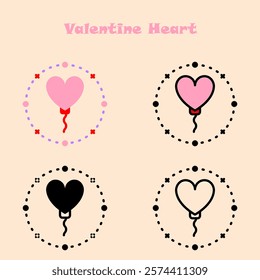 Valentine Heart Collection Editable Icon