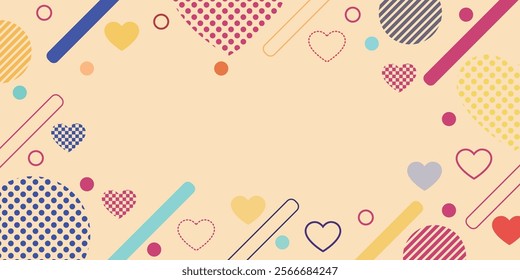 Valentine Heart Colorful Cute Background