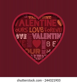 valentine heart decoration with text pattern and copy space