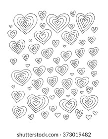 Valentine heart, doodle pattern. Vector. Hand drawn artwork. Love bohemian concept for wedding invitation, card, ticket, branding, boutique logo label. Gift for young girl and women. Black and white