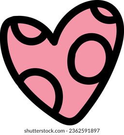 valentine, heart doodle, vector, hand-drawing ,love, 90s style, isolated on white, pink color