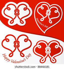 Valentine heart elements red and white