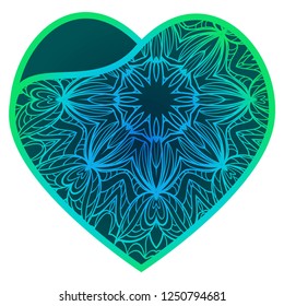 Valentine Heart With Floral Pattern. Vector Illustration. Template For Greeting Cards, Envelopes, Invitations