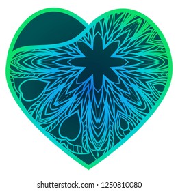 Valentine Heart With Floral Pattern. Vector Illustration. Template For Greeting Cards, Envelopes, Invitations