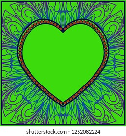 Valentine Heart With Floral Pattern. Vector Illustration. Template For Greeting Cards, Envelopes, Invitations