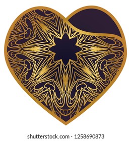 Valentine Heart With Floral Pattern. Vector Illustration. Template For Greeting Cards, Envelopes, Invitations