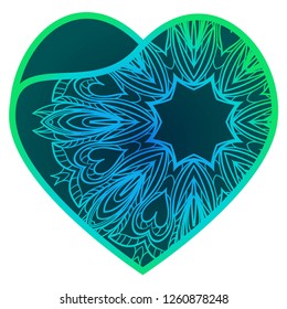 Valentine Heart With Floral Pattern. Vector Illustration. Template For Greeting Cards, Envelopes, Invitations