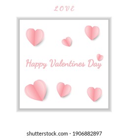 Valentine heart flying balloon on whith background. Vector love postcard for Happy Mother's, Valentine's Day or birthday greeting card design.